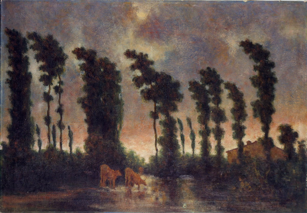 Scena campestre (dipinto) - ambito lombardo (met&agrave; sec. XX)